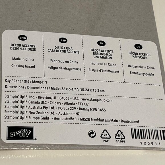 Stampin Up! Décor Accents Design-A-House Kit Craft Paper Template For DIY Home D - Picture 2 of 2